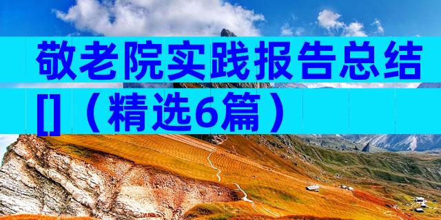 敬老院实践报告总结[]（精选6篇）